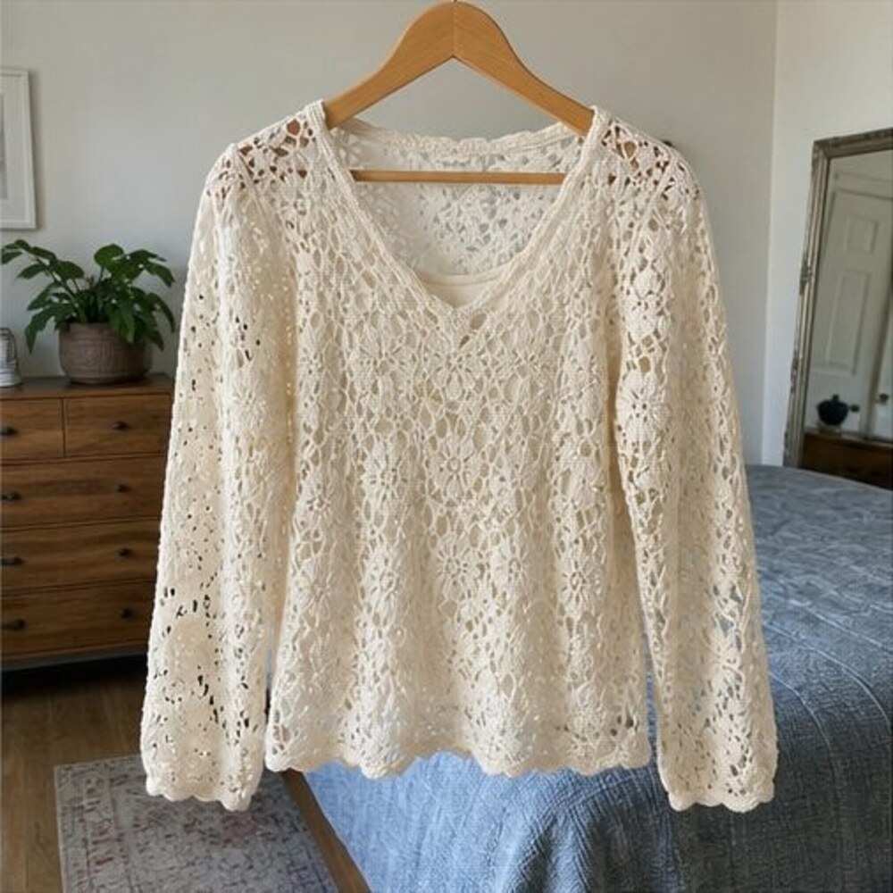 Blue V Neck Top